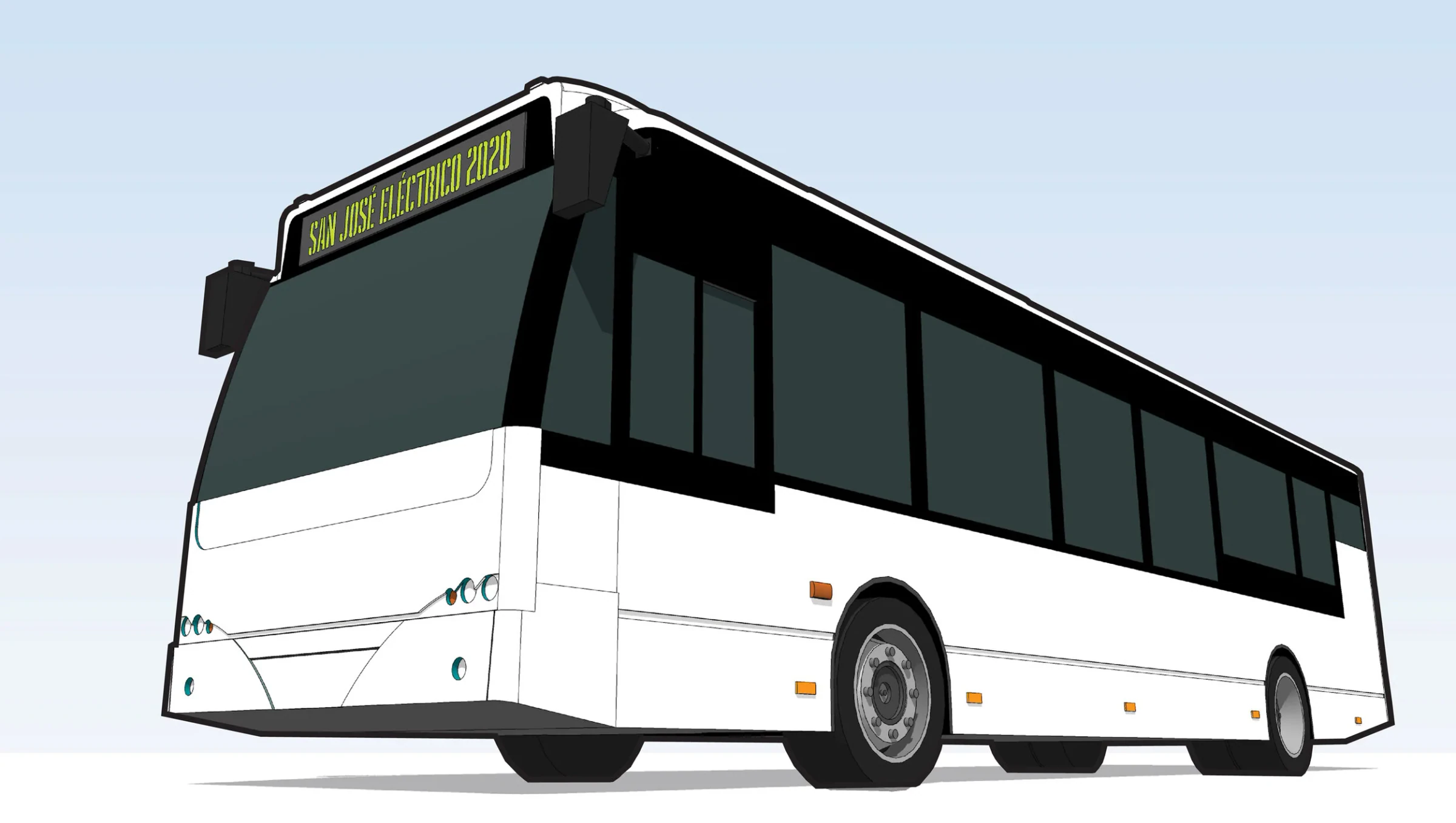 Render del diseño para los autobuses eléctricos